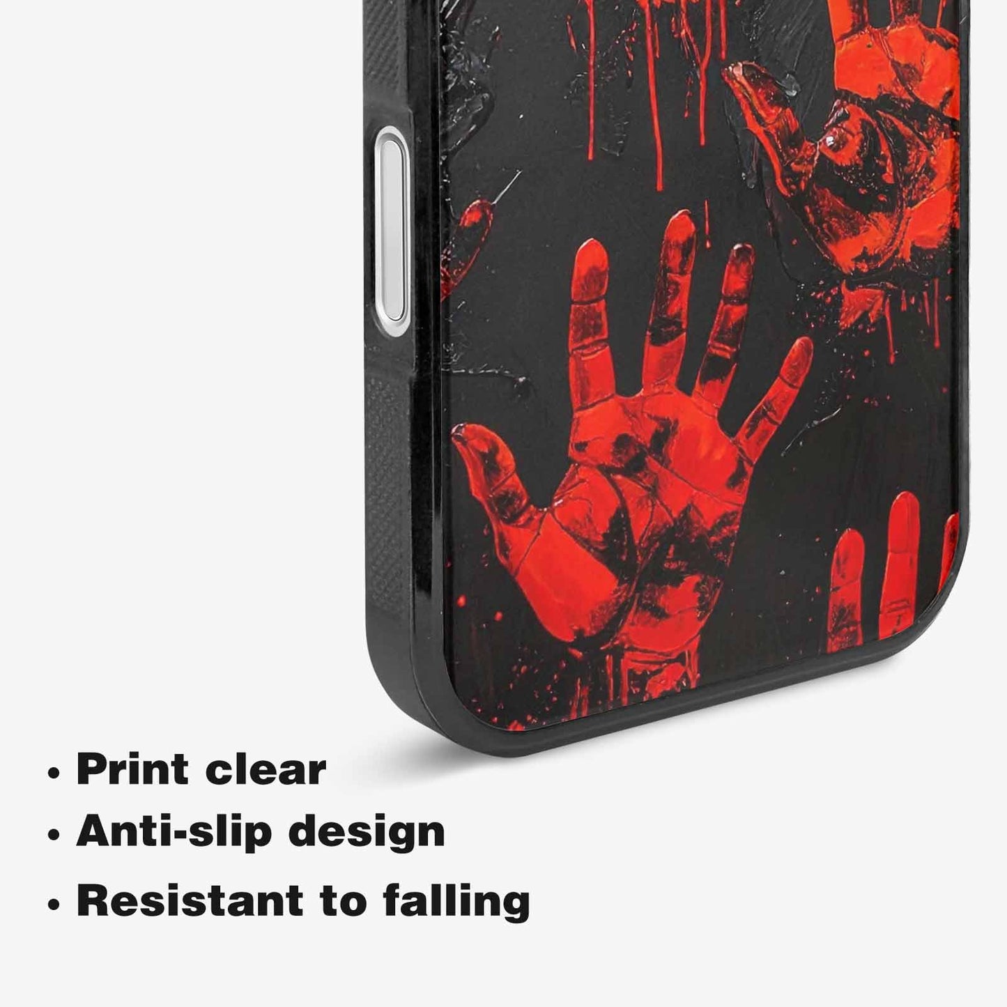 iPhone 16 Plus Case — Halloween Splatter Handprint, Customized Protective Case
