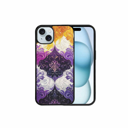 iPhone 15 Plus Case — Nonbinary Flag Color Theme Small Rainbow, Custom Art Phone Cover