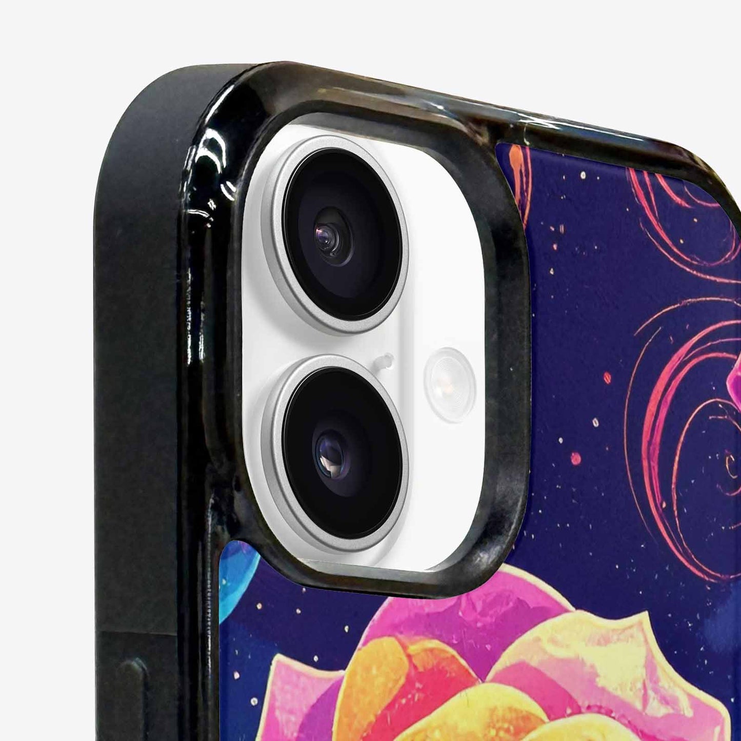 iPhone 16 Case — Rose Galaxy Art Seamless Pattern Vibrant, Custom Printed Phone Case