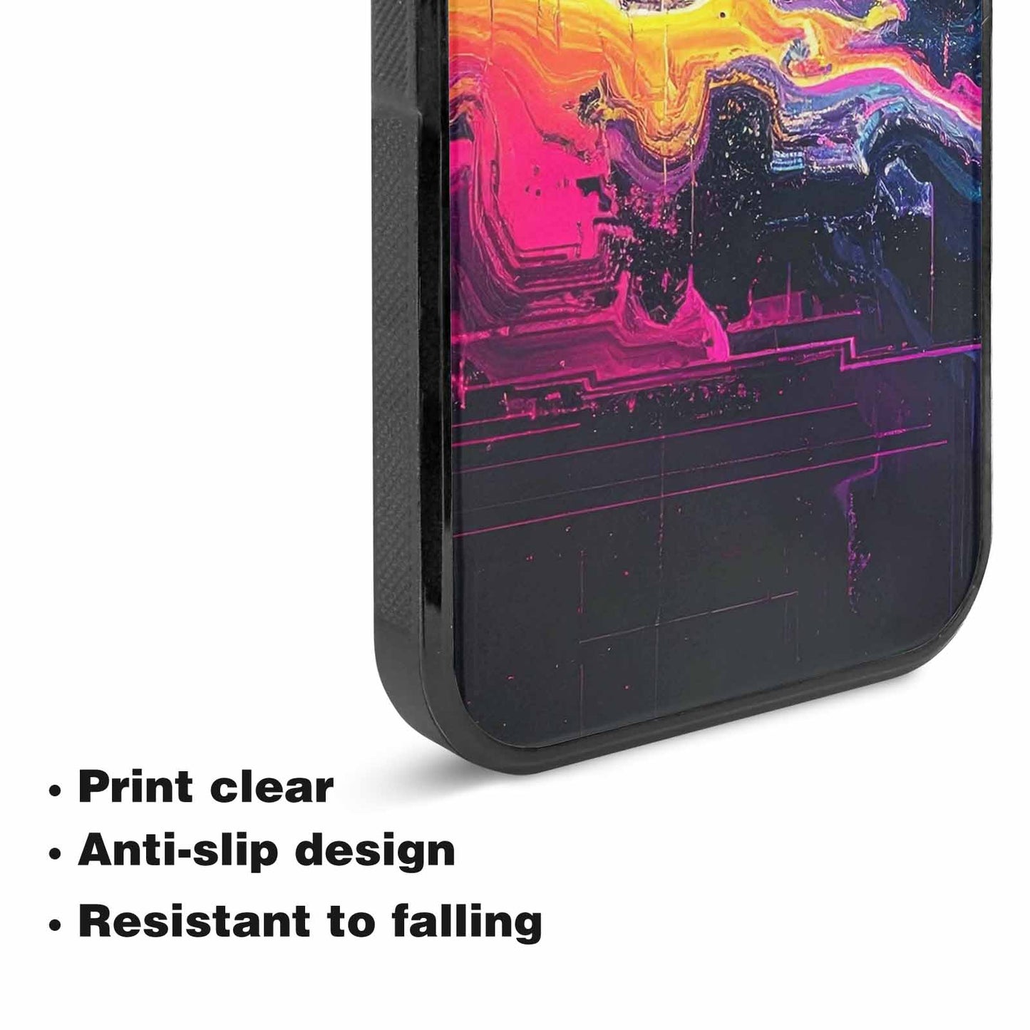 iPhone 15 Case — Glitch Dark Art Seamless Pattern Vibrant, Custom Phone Case