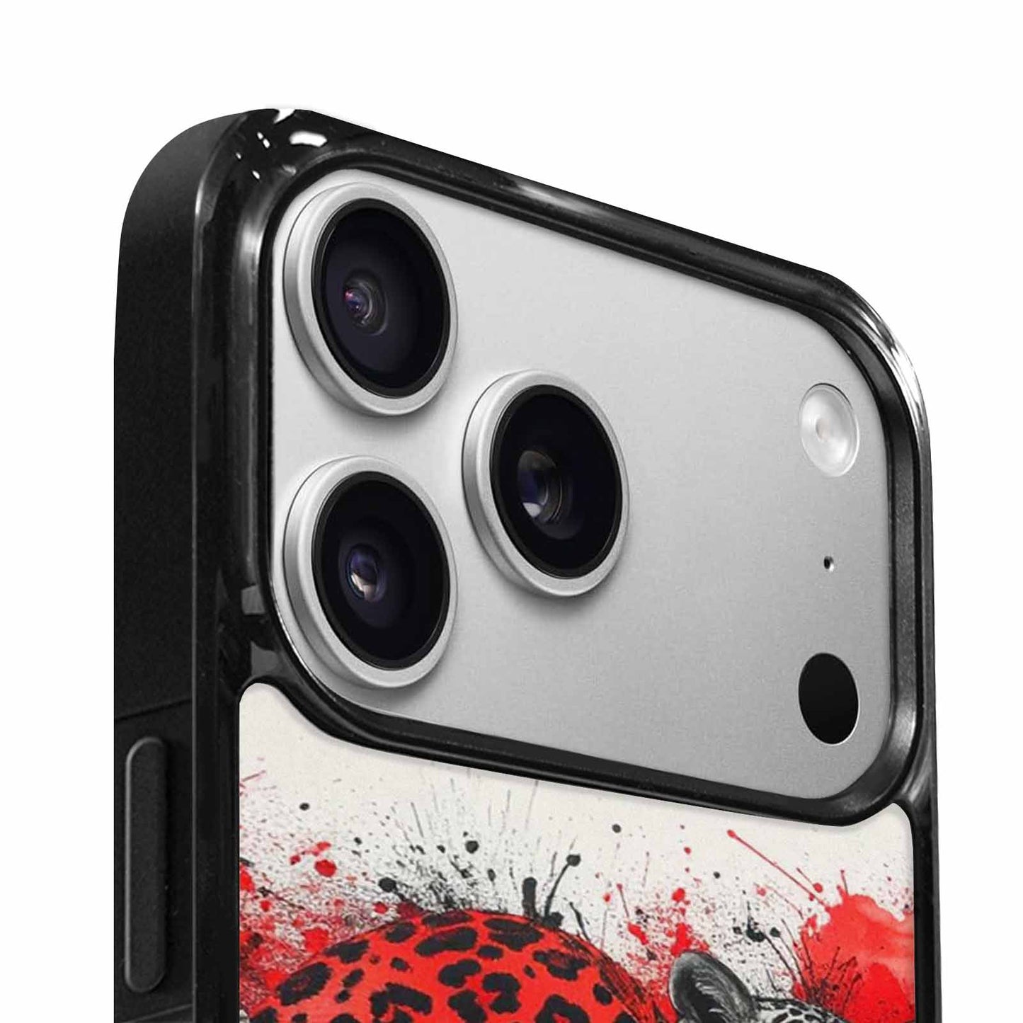 iPhone 17 Pro Case — Animal Print Black Red Ink Animal, Custom Print Case Cover