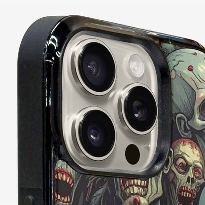 iPhone 16 Pro Case — Zombie Head Pattern Hundreds Of Small, Original Design Phone Case