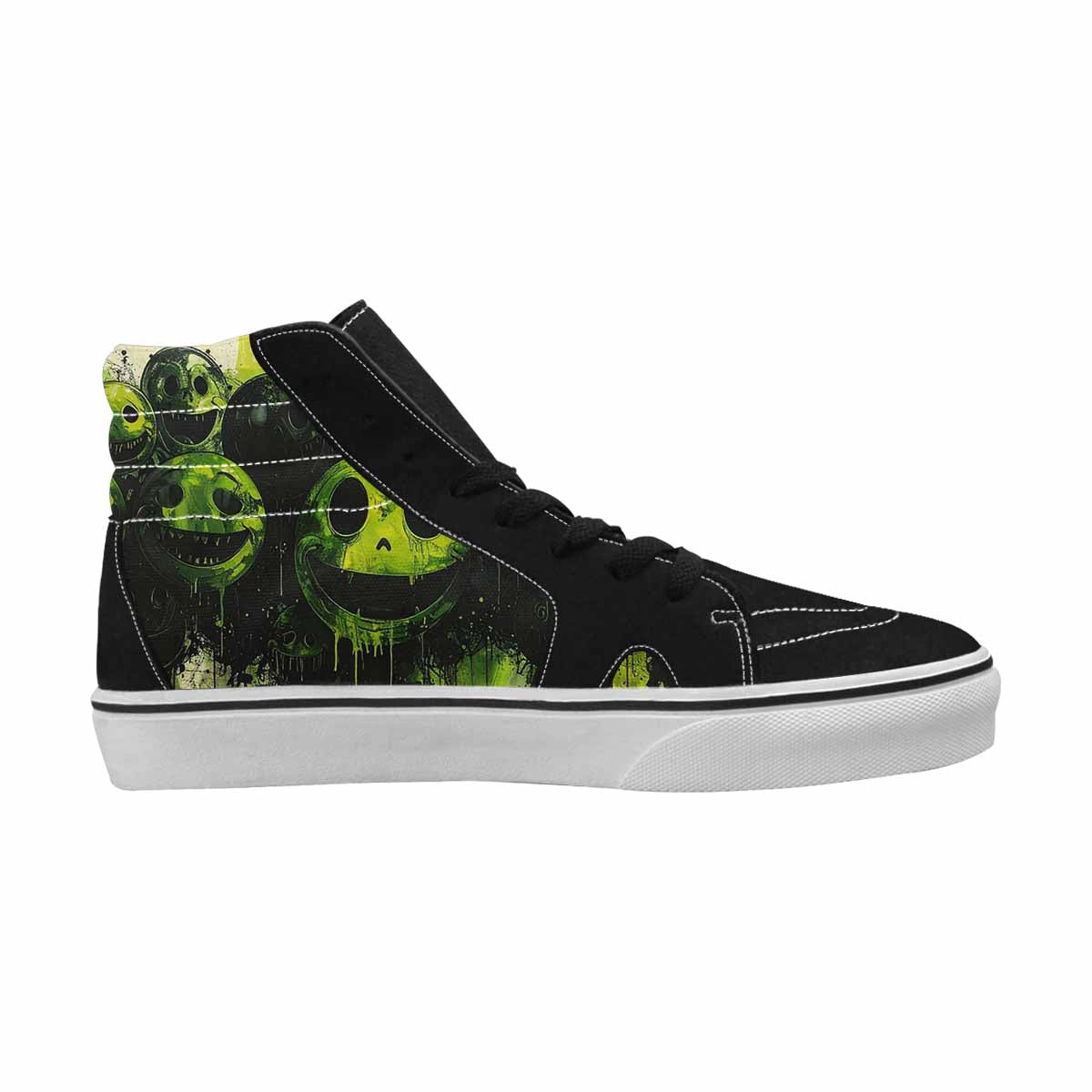 MEN'S Melting Moon Smiley High Top Canvas Cottagecore Sneakers