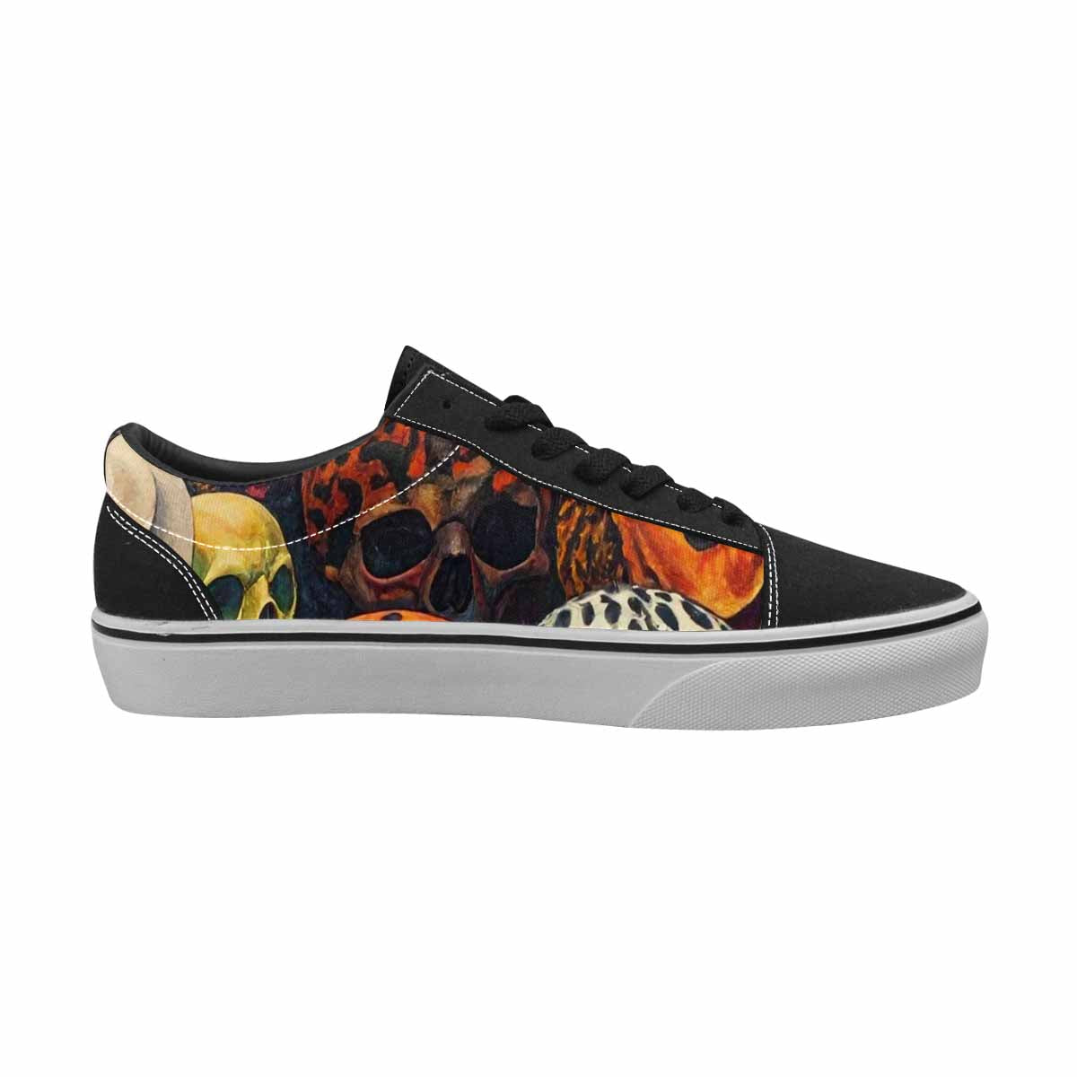 WOMEN'S Skulls  Animal Print Lace-Up Canvas Dark Academia Custom Sneakers