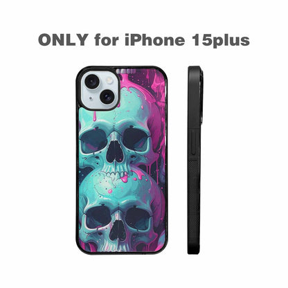 iPhone 15 Plus Case — 1000\'s Of Skulls Overlapping Each Other, Custom Print Case Cover