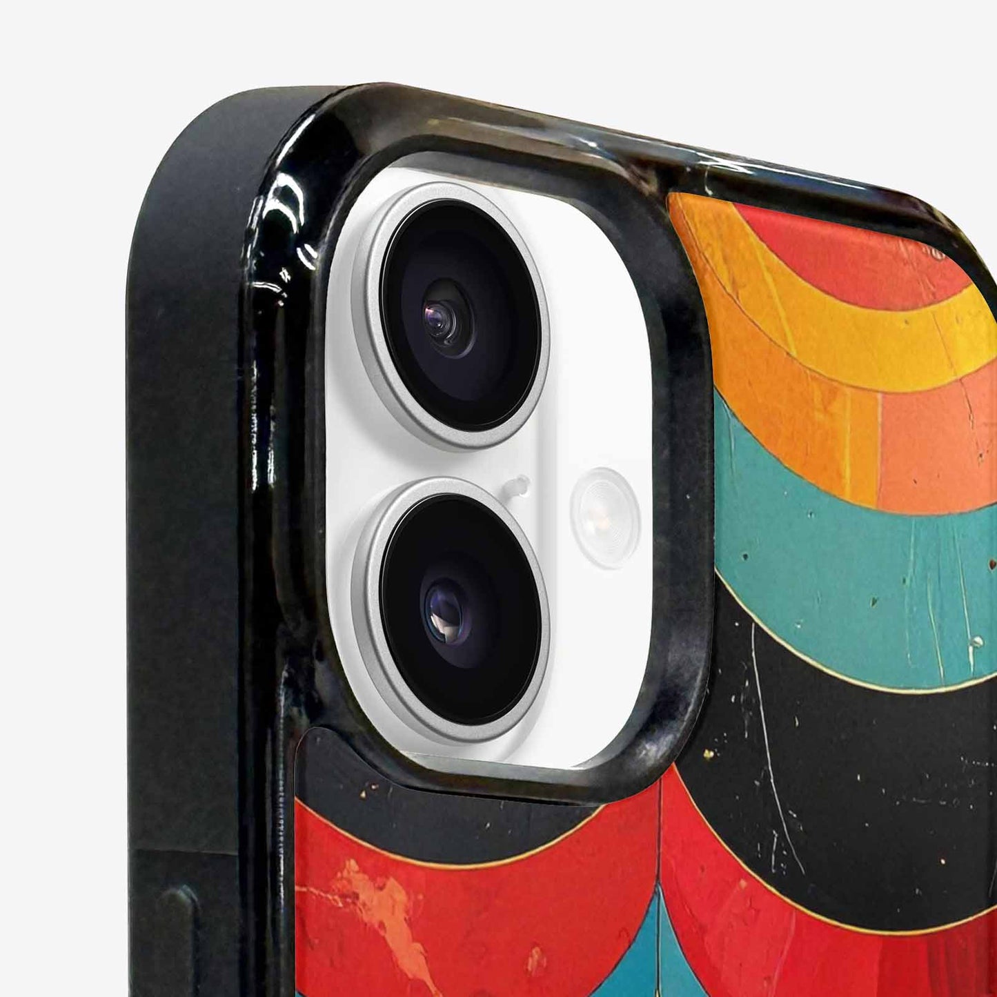 iPhone 16 Case — Retro Wave Scallop Stripe Small Wavy, Customized Protective Case