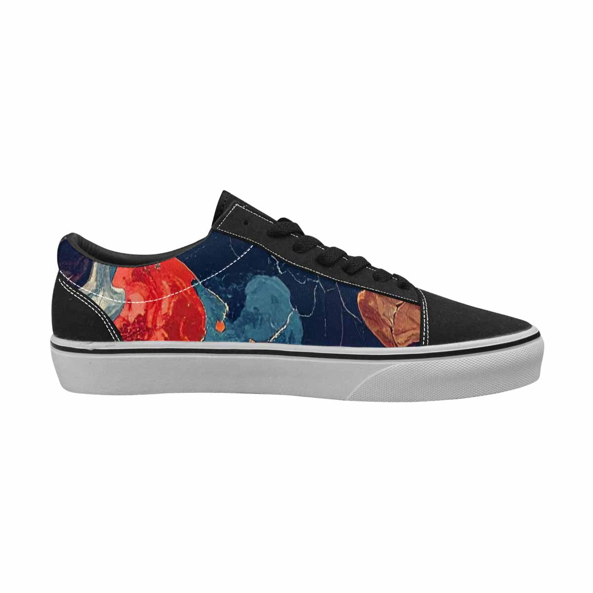 MEN'S Marble Skull Canvas Lace-Up Cottagecore Custom Sneakers