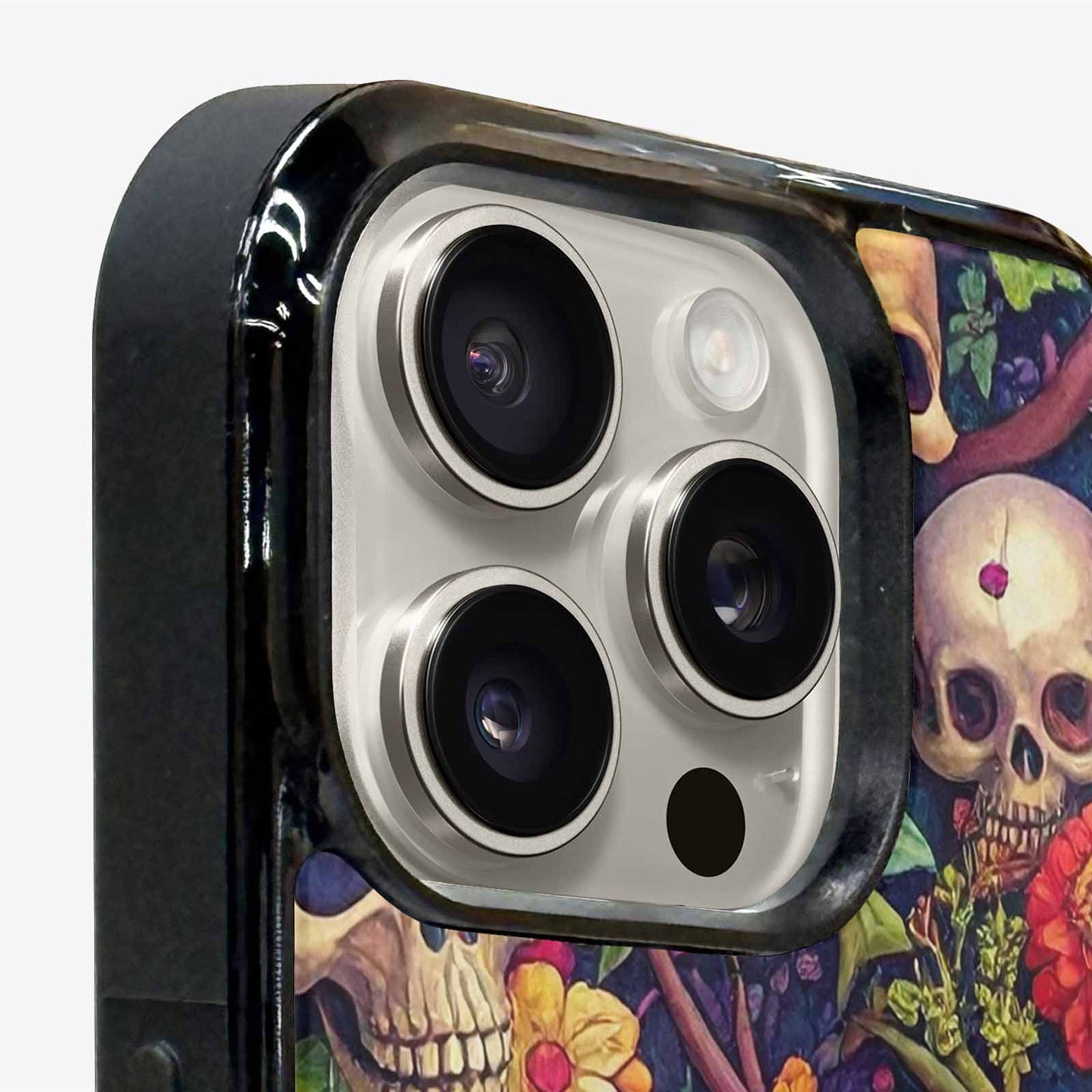 iPhone 15 Pro Max Case — Skulls Botanicalskulls Pattern, Custom Designed Case Cover