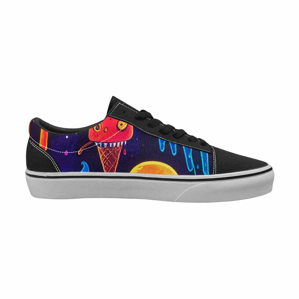 WOMEN'S Ice Cream Monsters  Lace-Up Canvas Vivid Custom Sneakers