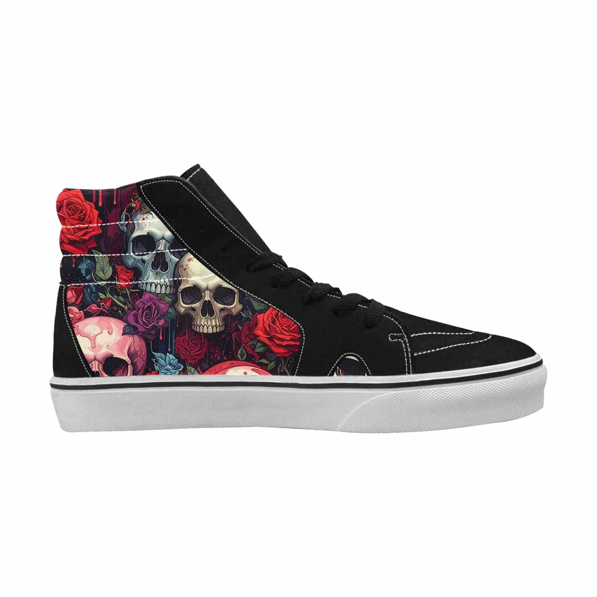 MEN'S Skulls Roses Skulls Roses High Top Canvas Vivid Custom Sneakers