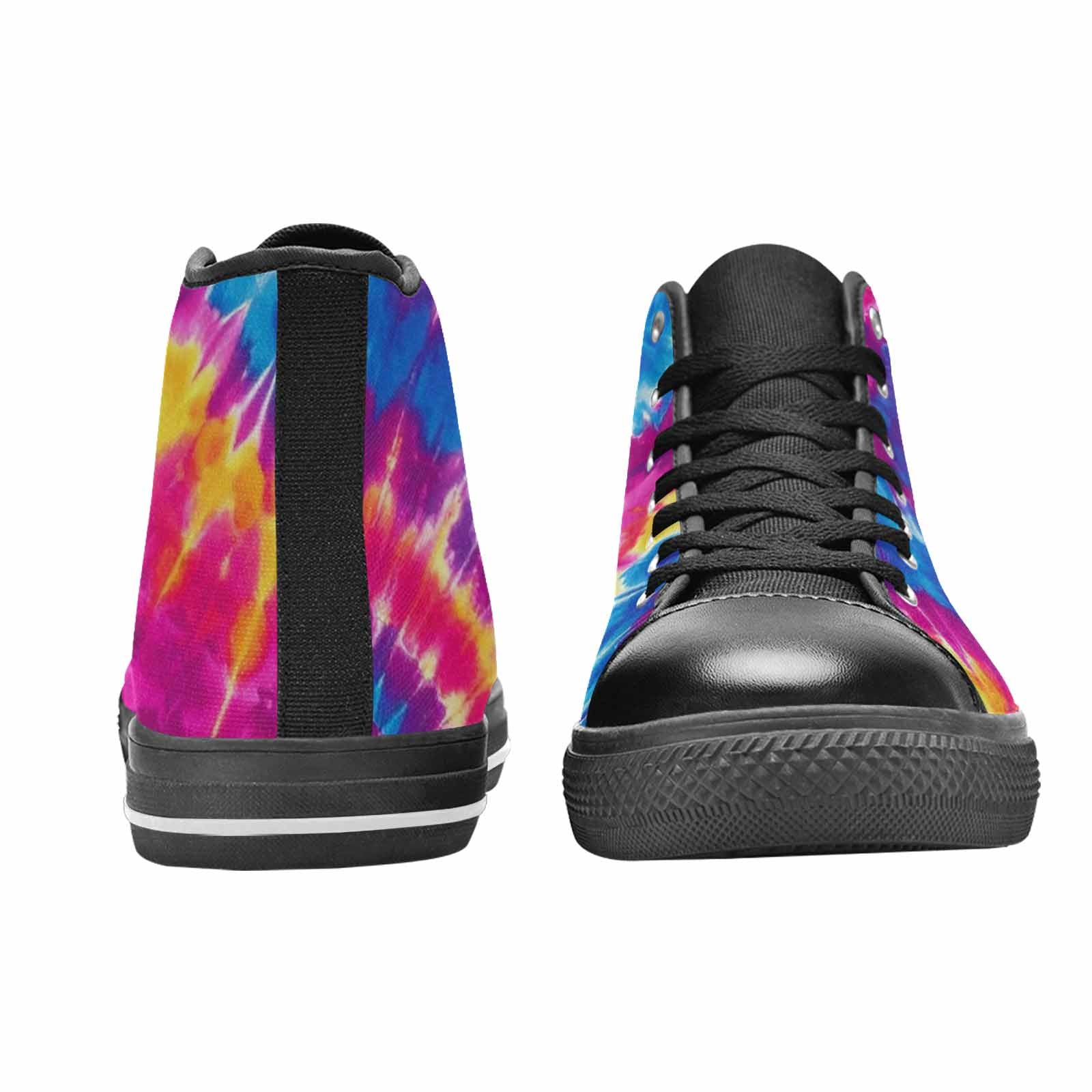 MEN'S Tie Dye Spiral High Top Canvas Vibrant Chaos Custom Sneakers