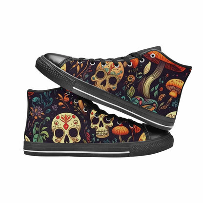WOMEN'S Mushrooms And Skulls High Top Canvas Aesthetic Shoes