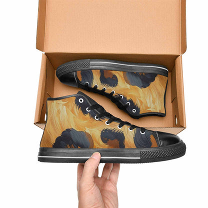 MEN'S Leopard Soft Airbrush Gradient High Top Canvas Wallpaper Art Shoes