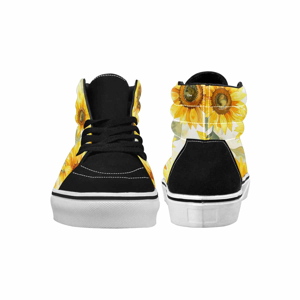 MEN'S Sunflowers Watercolor High Top Canvas Vibrant Chaos Custom Sneakers