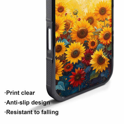iPhone 17 Air Case — Full Color Vibrant Sunflower Burst Floral, Personalized Phone Case