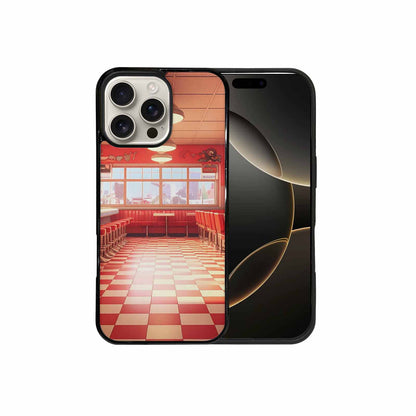 iPhone 16 Pro Max Case — 1950s Diner Cartoon Art Pattern, Custom Art Phone Cover