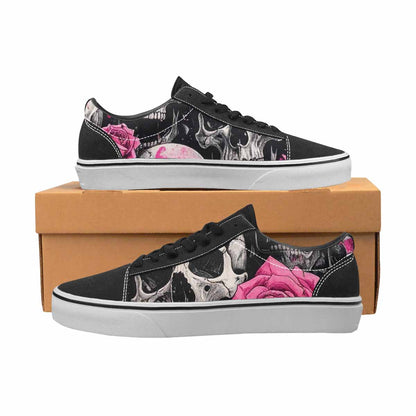 WOMEN'S Skull Roses Lace-Up Canvas Kaleidoscope Custom Sneakers