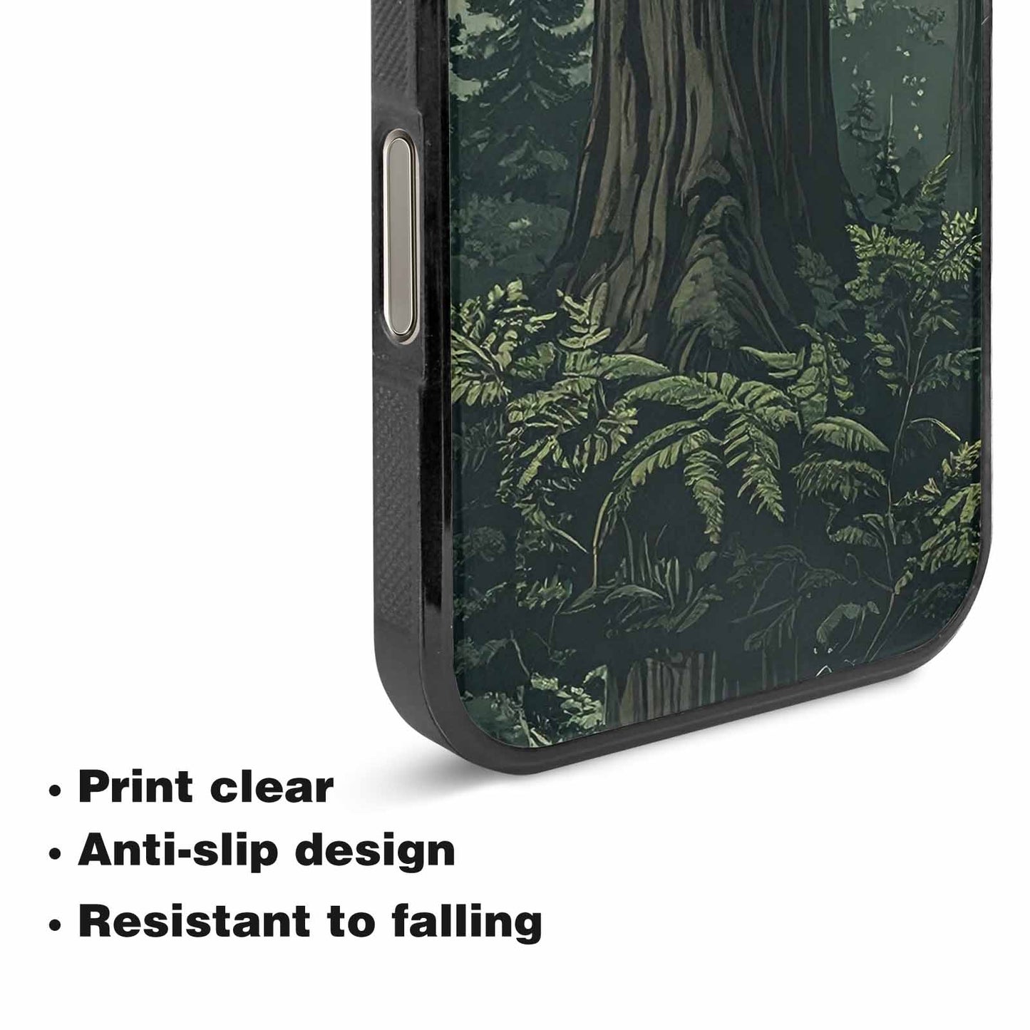 iPhone 16 Pro Case — Seamless Pattern Ancient Redwood Forest Giant, Custom Art Phone Cover