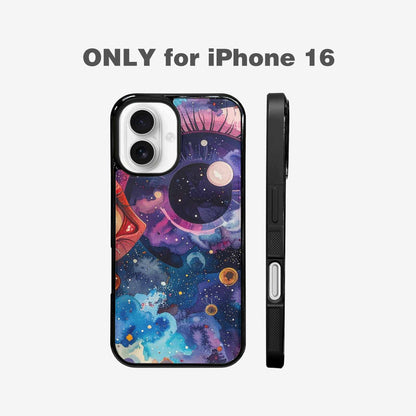 iPhone 16 Case — Cartoon Eyeballs Galaxy, Custom Made Phone Cover