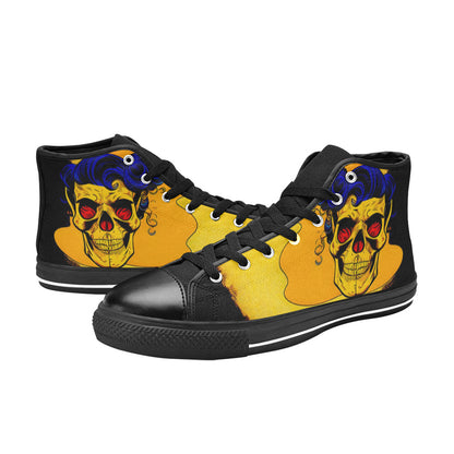 MEN'S Cc Retro Skull Art High Top Canvas Aesthetic Custom Sneakers