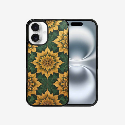 iPhone 16 Case — Sunflower Mandala Kaleidoscope Custom, Custom Phone Case