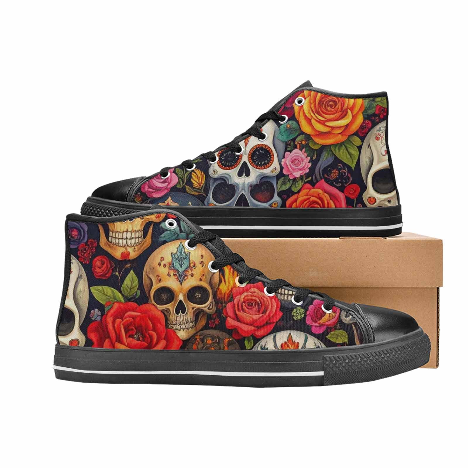 MEN'S Skull High Top Canvas Y2K Shoes