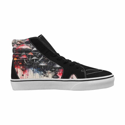 MEN'S Rainbow Drip Mushrooms High Top Canvas Cottagecore Custom Sneakers