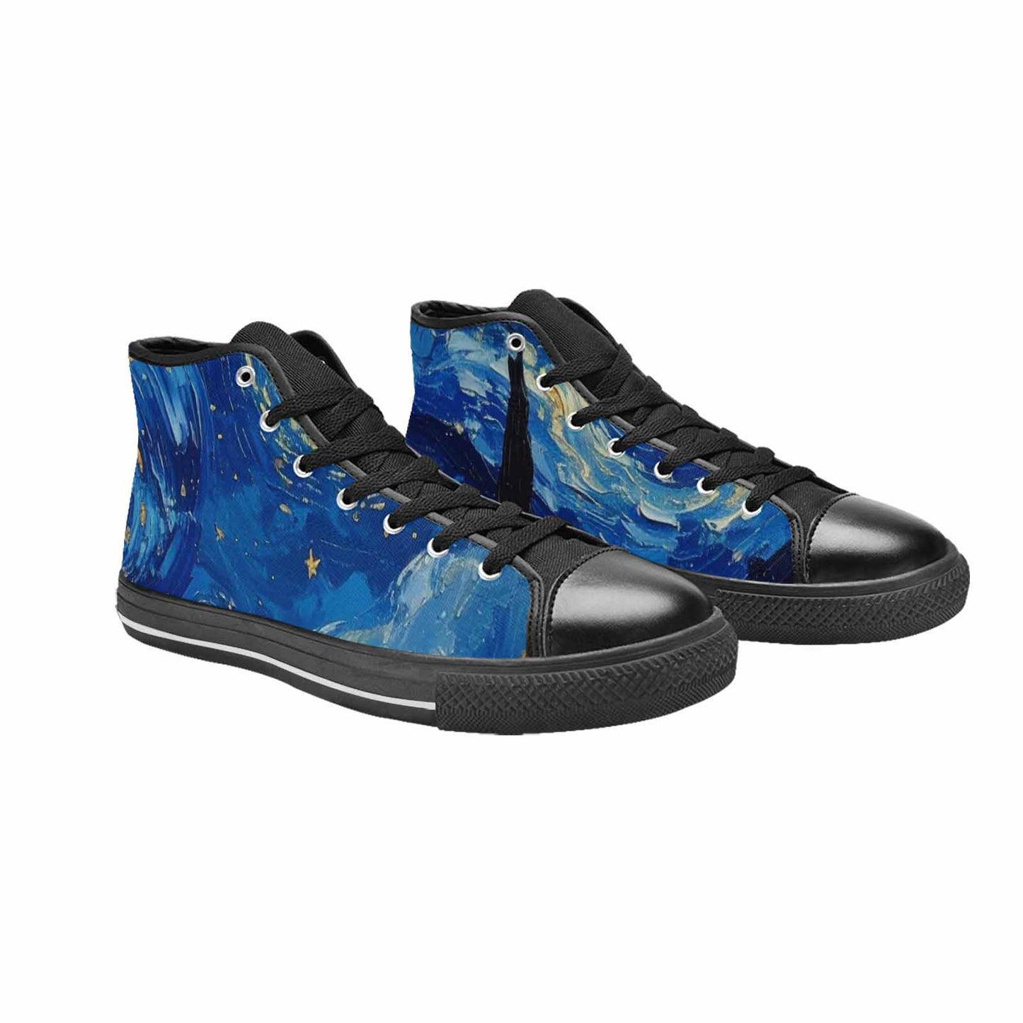MEN'S Starry Night Galaxy High Top Canvas Cottagecore Custom Shoes