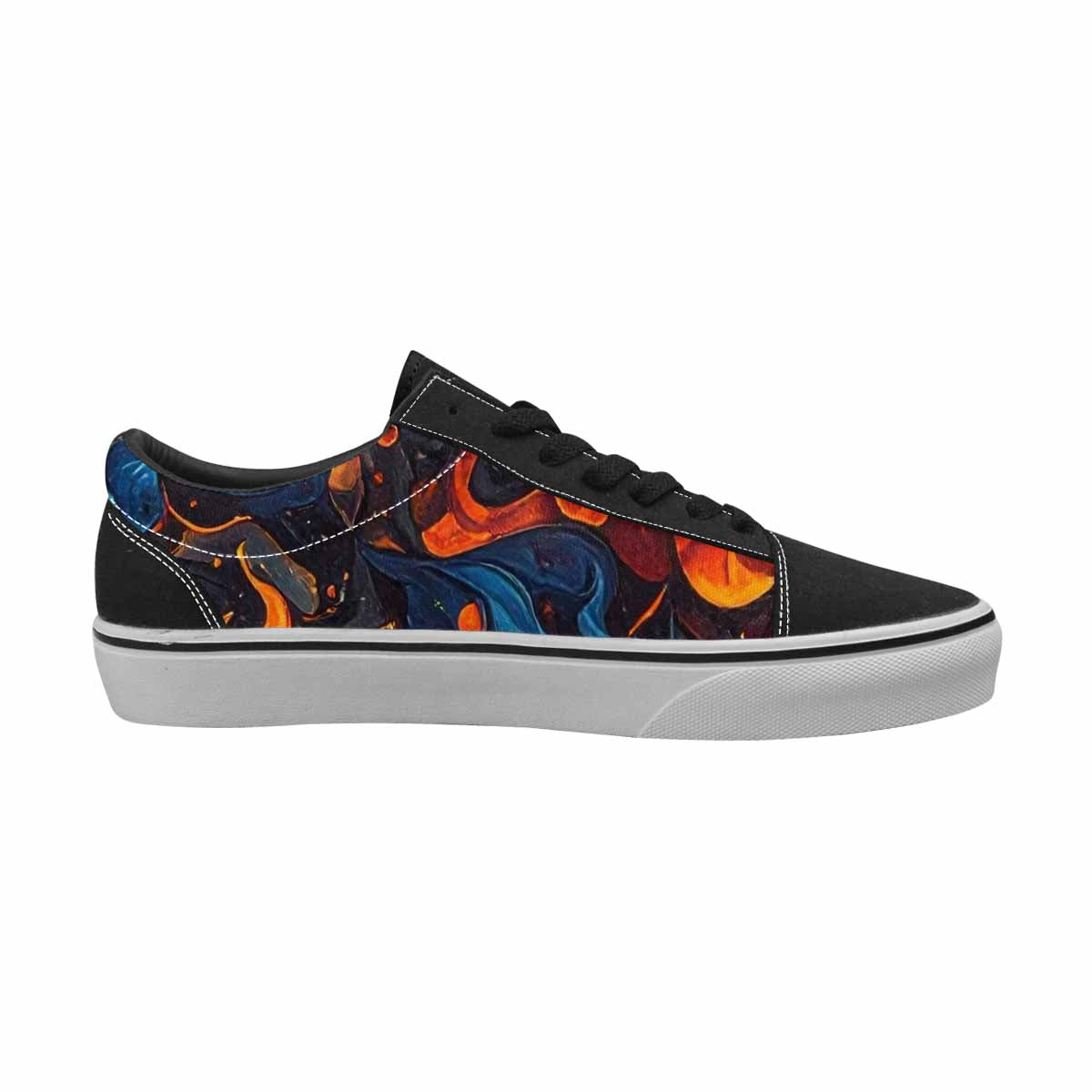 MEN'S Fire Flame Canvas Lace-Up Wallpaper Art Custom Sneakers