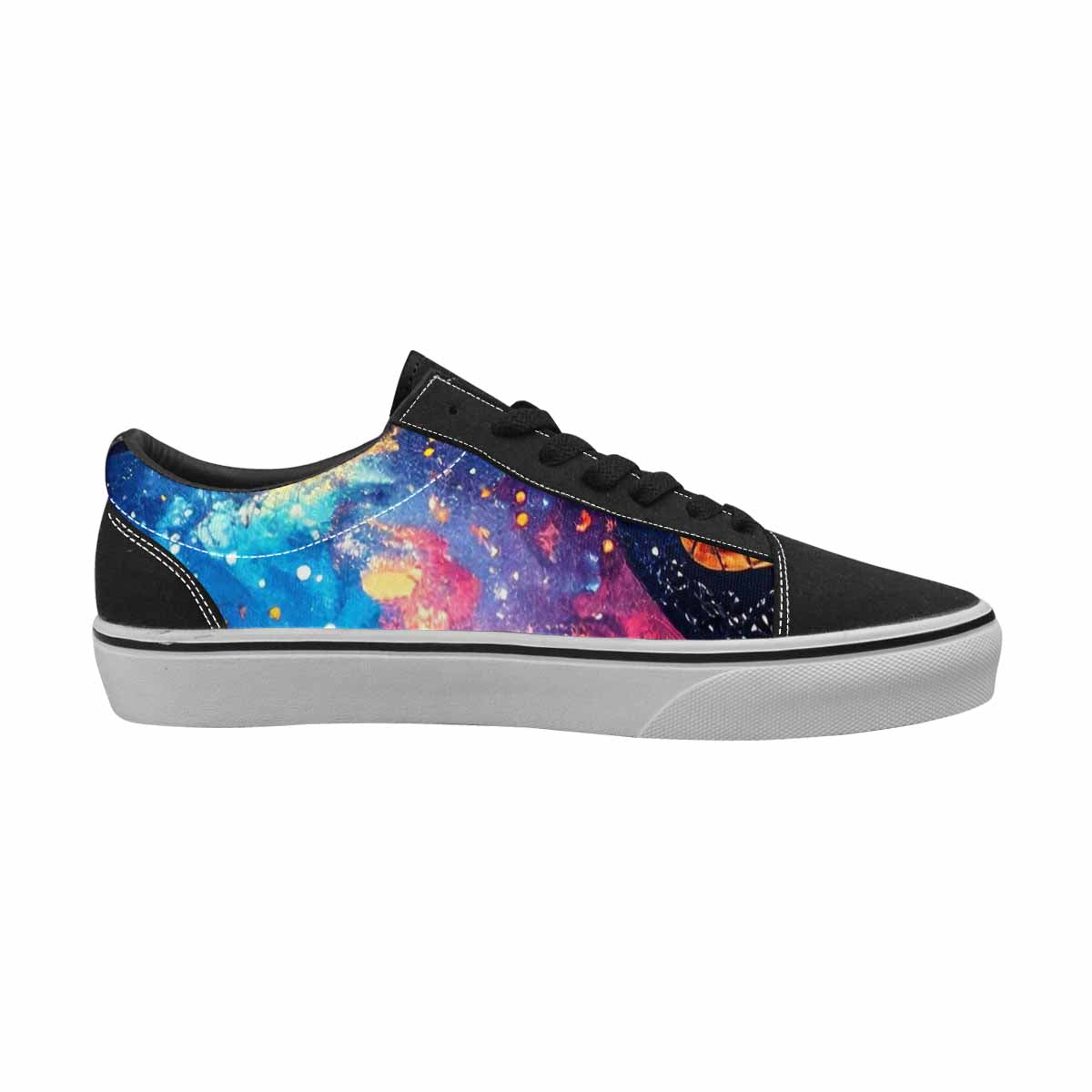 WOMEN'S Galaxy Snake Print Canvas Lace-Up Grunge Custom Shoes
