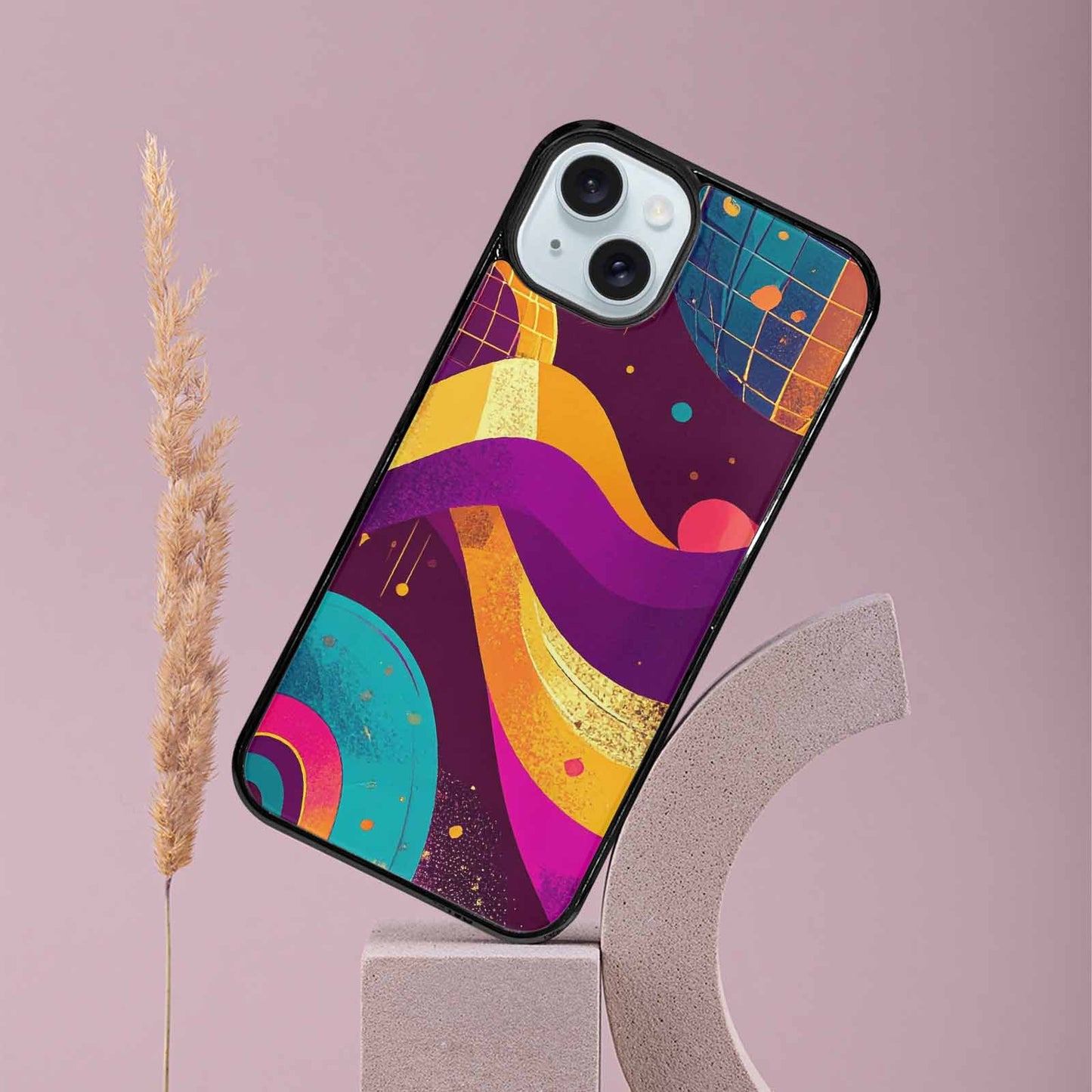 iPhone 15 Plus Case — 1970s Disco Art Pattern, Custom Art Phone Cover