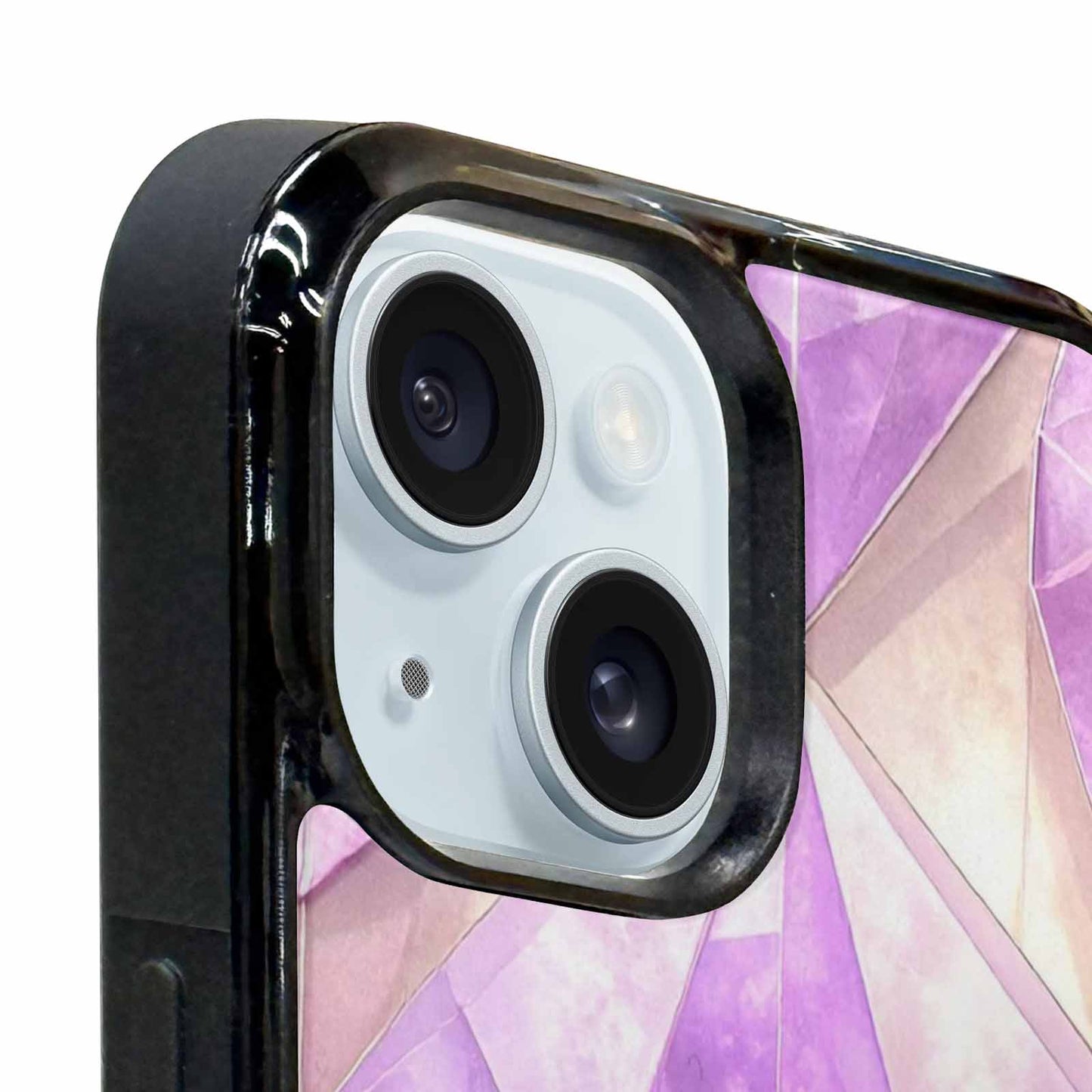 iPhone 15 Plus Case — Amethyst Crystal Art Pattern, Custom Made Phone Cover