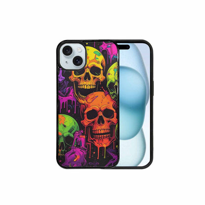 iPhone 15 Plus Case — Vibrant Camo 1000\'s Of Skeletons Neon, Customized Protective Case