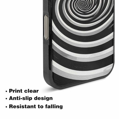iPhone 16 Pro Max Case — Hypnotic Spiral Optical Illusion Motif High, Custom Printed Phone Case