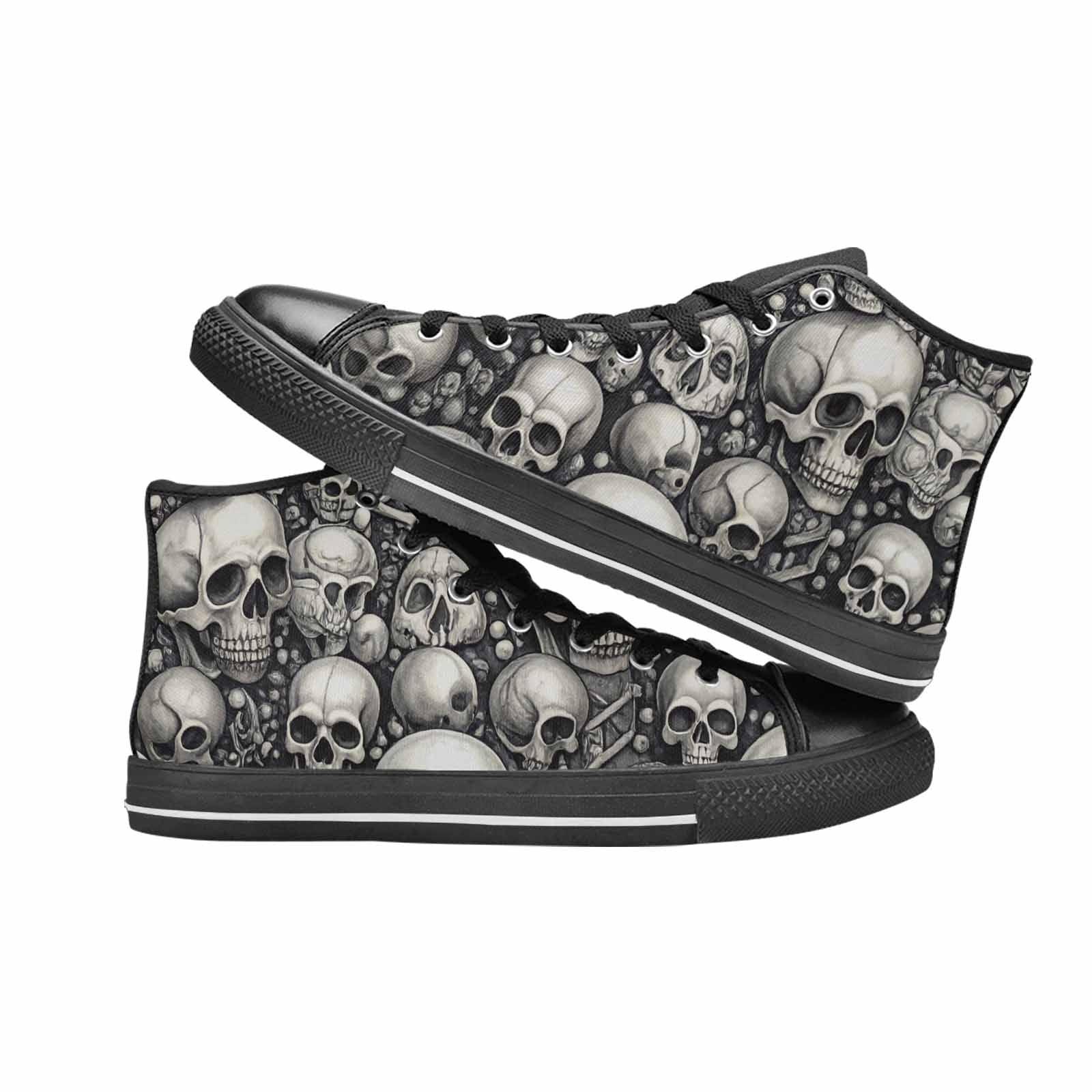 WOMEN'S Skulls - Classic High Top Canvas Vibrant Chaos Shoes