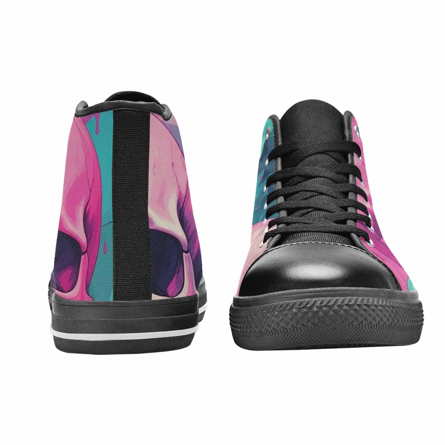MEN'S Thousands Of Skulls High Top Canvas Wallpaper Art Shoes