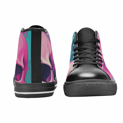 MEN'S Thousands Of Skulls High Top Canvas Wallpaper Art Shoes