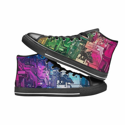 MEN'S Circuit Board Cyberpunk High Top Canvas Vivid Shoes