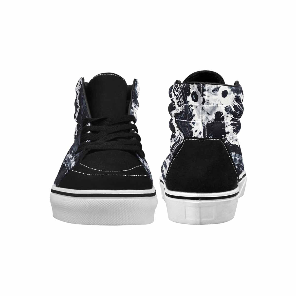 WOMEN'S Black White Animal Print High Top Canvas Grunge Custom Shoes