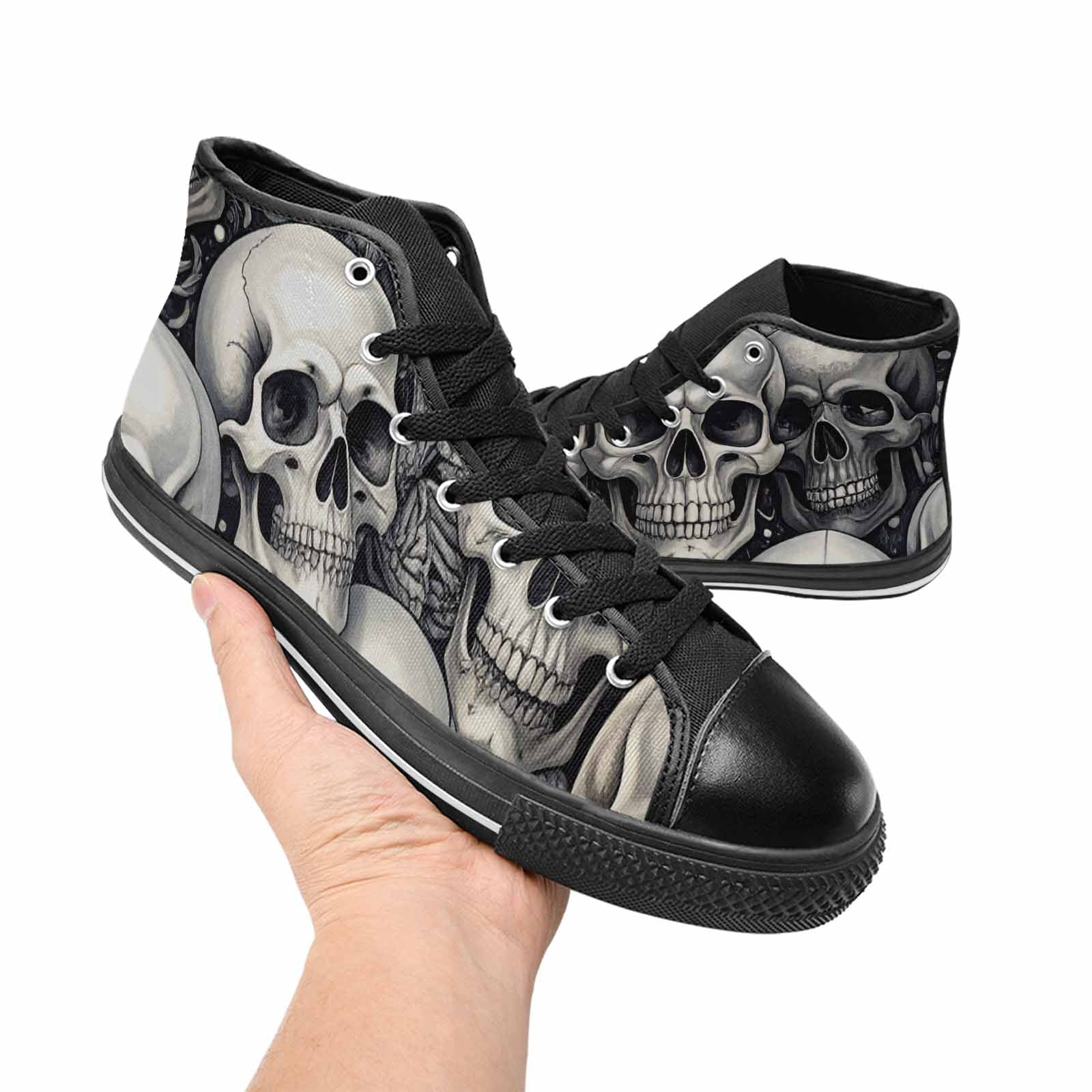 MEN'S Skulls - Classic High Top Canvas Vibrant Chaos Sneakers