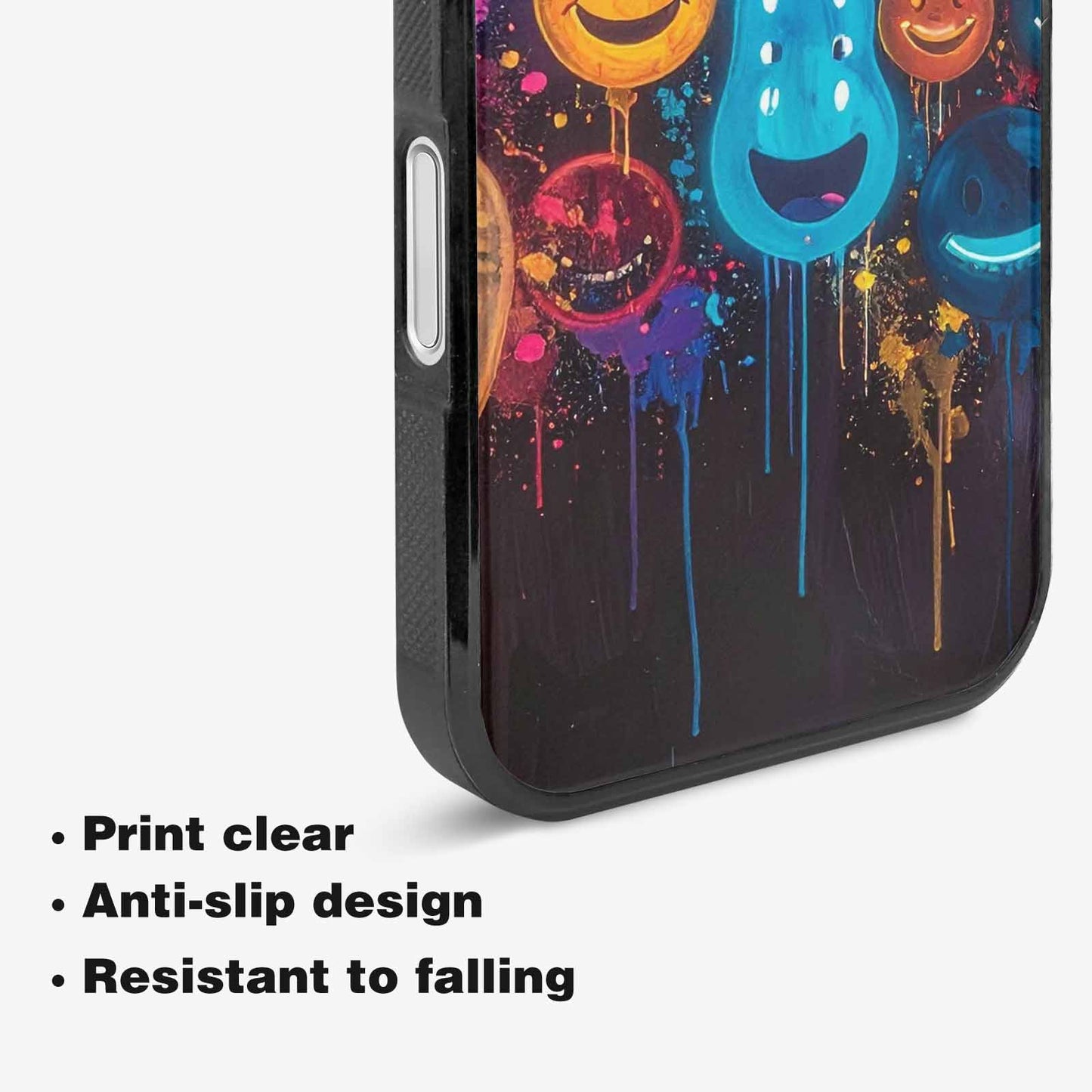 iPhone 16 Case — Smiley Faces Glow Smiley Faces Pattern, Customized Protective Case
