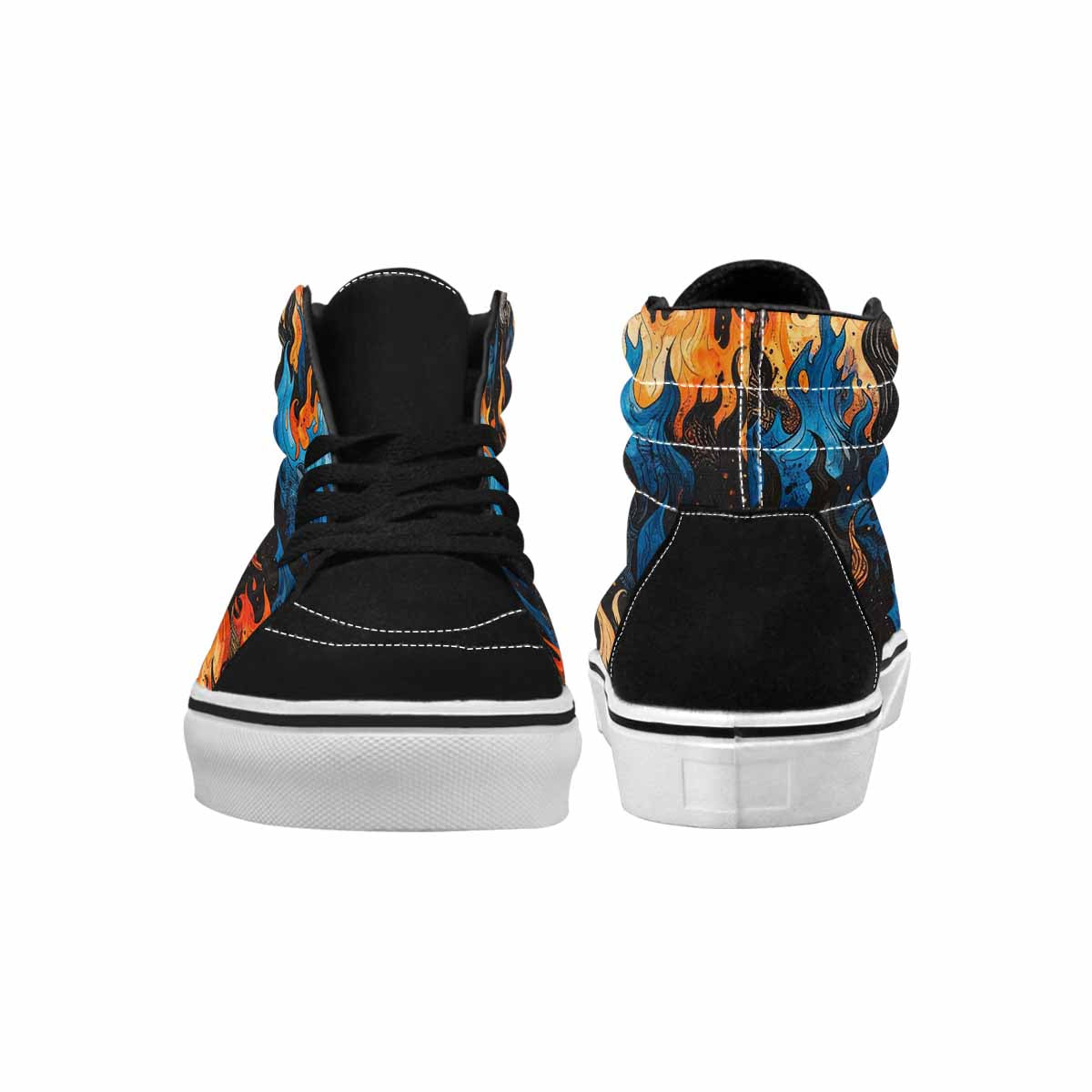 MEN'S Flame Burst High Top Canvas Kaleidoscope Custom Sneakers