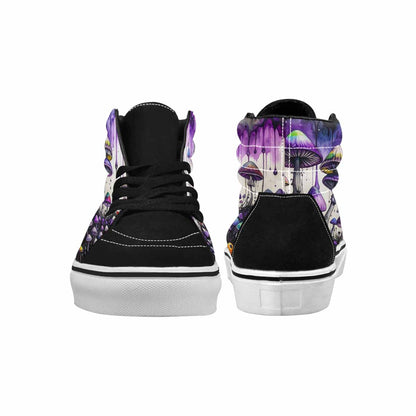 MEN'S Rainbow Drip Mushrooms High Top Canvas Kaleidoscope Sneakers