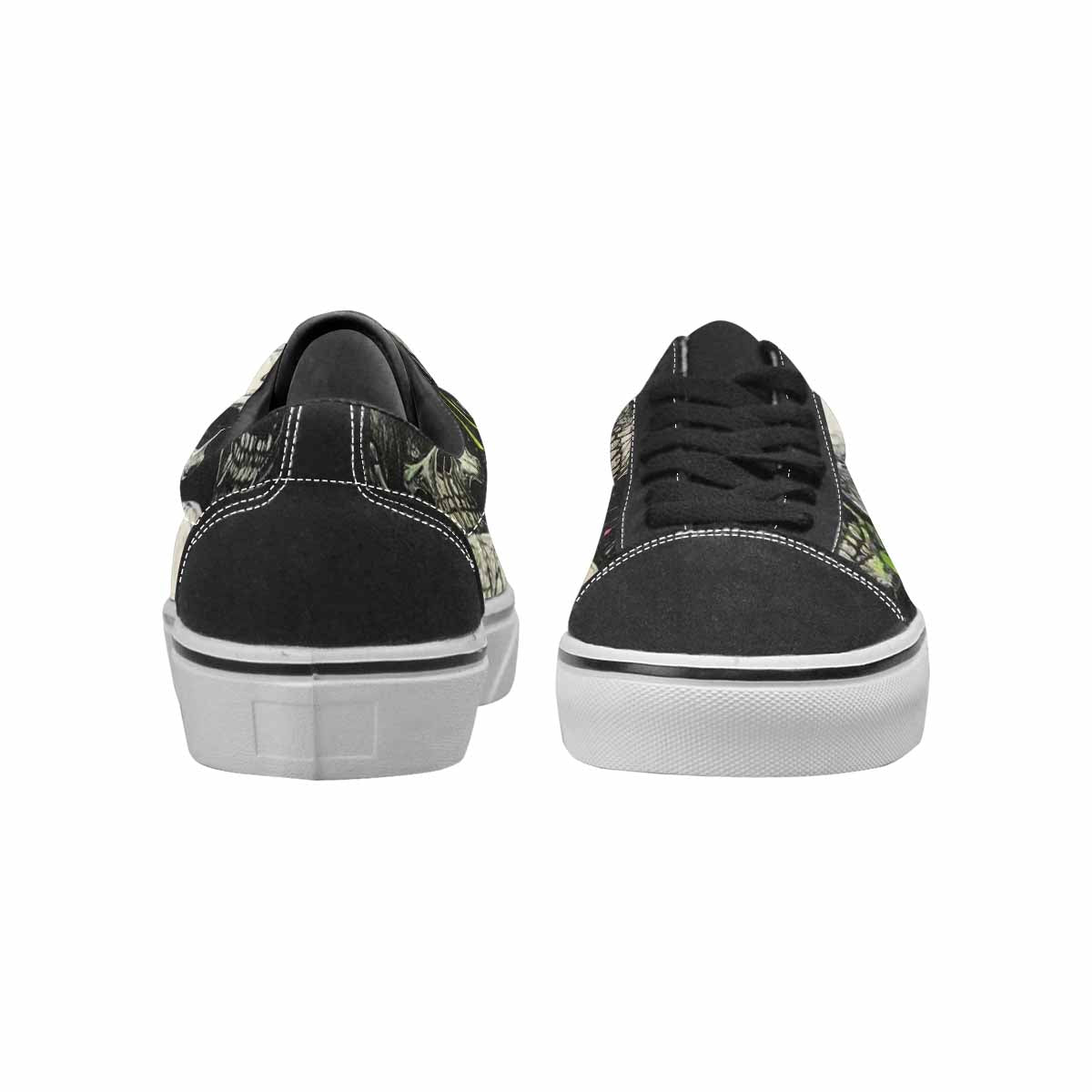 WOMEN'S Rainbow From Skull S Lace-Up Canvas Grunge Shoes