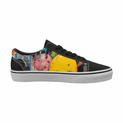 WOMEN'S Aliens  Camo Melting Lace-Up Canvas Cottagecore Sneakers