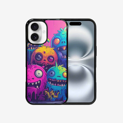 iPhone 16 Case — Overlapping Endlessly No Empty Space Monsters, Custom Printed Phone Case