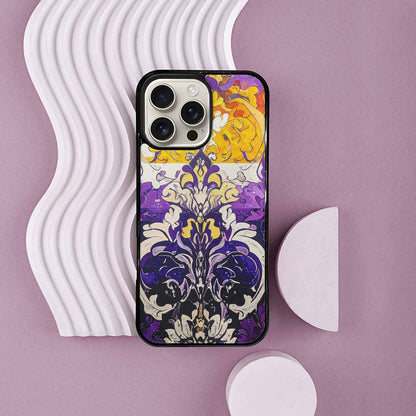 iPhone 16 Pro Max Case — Nonbinary Flag Color Theme Small Rainbow, Custom Made Phone Cover