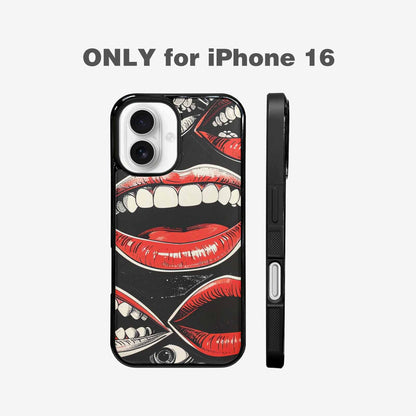 iPhone 16 Case — Googly Cartoon Mouths, Custom Phone Case