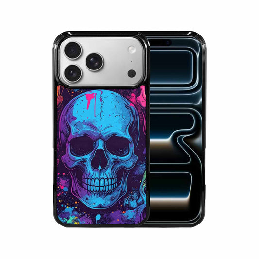 iPhone 17 Pro Max Case — Skulls Splatter Collages Art Gothic Skulls, Custom Print Case Cover