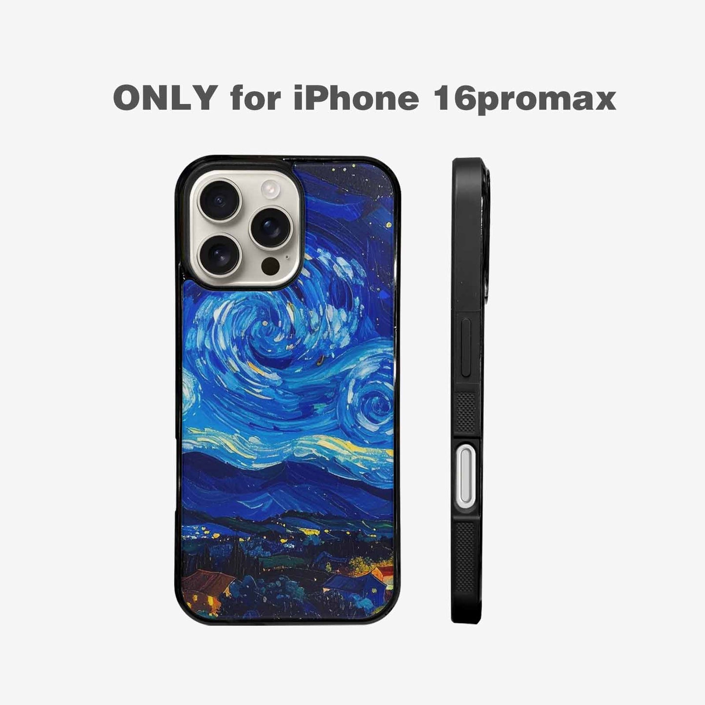 iPhone 16 Pro Max Case — Starry Night Van Gogh Paint Art, Custom Designed Case Cover